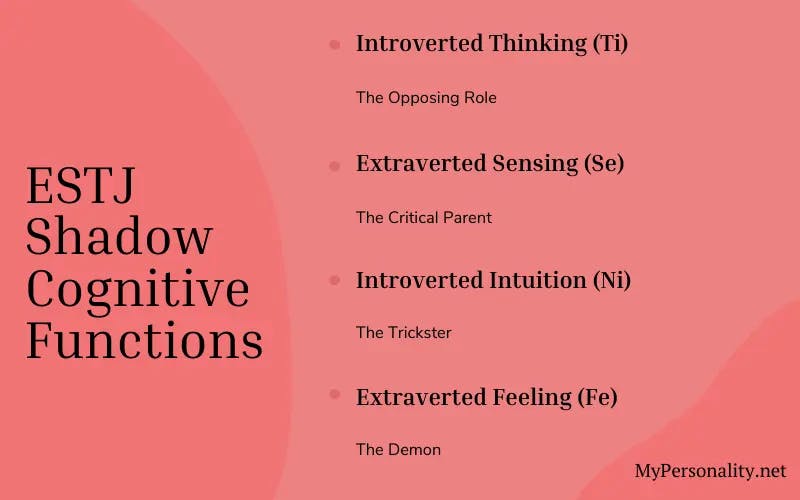 The 4 Shadow ESTJ Cognitive Functions